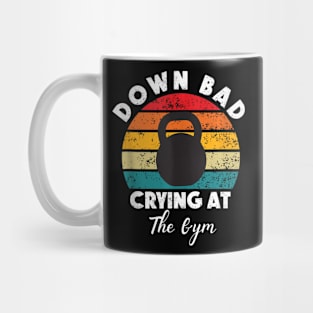 Down Bad Crying At The Gym Vintage Rertro Mug